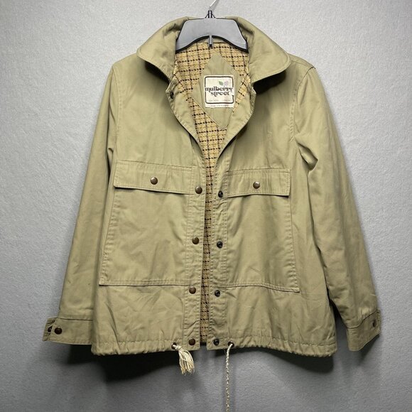 Mulberry Street Vintage 2-Piece Jacket With Vest Wool Blend Plaid Beige Size 11/ - Picture 9 of 16